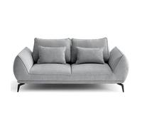Arica - canapé droit 2 places en tissu texturé - Gris Gris G