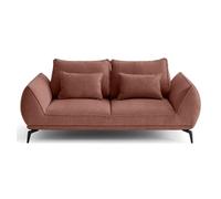 Arica - canapé droit 2 places en tissu texturé - Rose Rose G