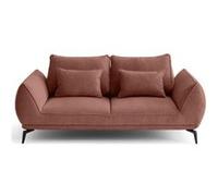 Arica - canapé droit 2 places en tissu texturé - Rose Rose G