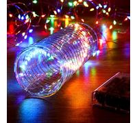 Ariceleo Guirlandes Lumineuses LED 5m - 1 Paquet, Multi, 50 LEDs, Fonctionnement à Piles avec Minuteur et Mode Scintillement, Idéal pour Noël et Fêtes