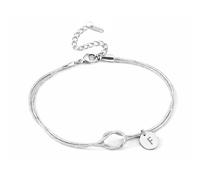 ARICHDUDE Bracelet avec lettre pour femme initiales nœud infini A-Z pendentif en acier inoxydable cadeau d'anniversaire pour femmes, couples, amis et sœurs, Acier inoxydable, No Gemstone