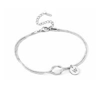 ARICHDUDE Bracelet avec lettre pour femme initiales nœud infini A-Z pendentif en acier inoxydable cadeau d'anniversaire pour femmes, couples, amis et sœurs, Acier inoxydable, No Gemstone