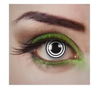 aricona Kontaktlinsen - Lentilles de Contact Blanc-Noir avec Optique spiralée hypnotisante - Lentilles de Contact Noires sans Puissance pour Halloween, Carnaval, déguisement, 2 pcs. - sans Correction