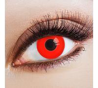 aricona Kontaktlinsen - Lentilles de contact rouges couvrant fortement sans résistance - Lentilles de contact colorées - Lentilles de motivation pour le carnaval, les fêtes de déguisement, les cosplay et les fêtes de devise, 2 pièces - sans correction