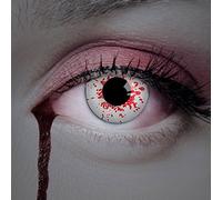 Aricona - Lentilles de contact Blood Splash - Couverture de l'année pour yeux sombres et clairs - Sans correction - Lentilles colorées pour carnaval, soirées à thème et Halloween