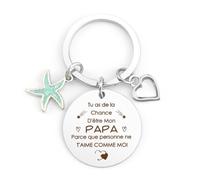 Aridantrp Porte Clef Cadeau pour Papa - Fête des Peres, Noel, Anniversaire - Porte Cles Bonne Fête