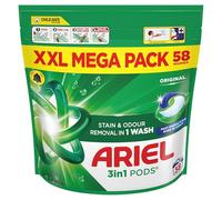 Ariel 3 en 1 PODS® - Lessive liquide en capsules XX lavages, originale, élimination des taches et des odeurs en 1 lavage, dissolution rapide même à froid