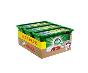 ARIEL 3 en1 Pods Original Lessive Capsules Nettoie/Elimine Taches/Donne d'Eclat en 1 Lavage Pack de 3 x 38