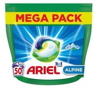 Ariel 3en1 PODS Lessive Liquide En Capsules 50 Lavages, Alpine, Élimine Les Taches Incrustées