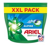 Ariel 3en1 PODS, Lessive Liquide En Capsules 65 Lavages, Alpine, Élimination Impeccable Des Taches En Un Seul Lavage, Dissolution Rapide Même À Froid