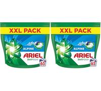 Ariel 3en1 PODS, Lessive Liquide En Capsules 65 Lavages, Alpine, Élimination Impeccable Des Taches En Un Seul Lavage, Dissolution Rapide Même À Froid (Lot de 2)