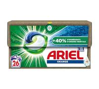 Ariel 3in1 PODS, Lessive Liquide En Capsules 26 Lavages, Fraîcheur Avec Une Touche d'Huile Essentielle d'Orange, Avec 40% en plus d'ingrédients végétale
