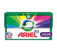 Ariel 3in1 PODS, Lessive Liquide En Capsules 33 Lavages, Couleur, Dissolution Rapide, Impeccable A Froid Et En Cycle Court