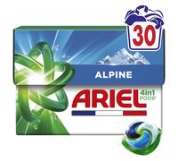 Ariel 4 en 1 Alpine - Lessive linge en capsule bicolore - Boîte de 30 pods