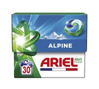 Ariel 4 en 1 Alpine - Lessive linge en capsule bicolore - Boîte de 30 pods