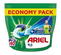 Ariel 4en1 PODS, Lessive Liquide En Capsules 40 Lavages, Touche De Febreze, Active Odor Defense, Parfum De Propreté 2x Plus Long, Impeccable Même En Cycle Court Et À Froid, Fabriqué En France