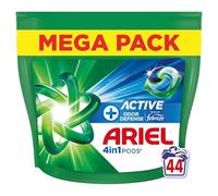 Ariel 4en1 PODS, Lessive Liquide En Capsules 44 Lavages, plus Protection Active Contre Les Odeurs, Élimine même les odeurs de transpiration, même après 7 jours