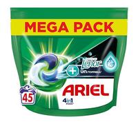 Ariel 4en1 : PODS, Lessive Liquide En Capsules 45 Lavages, +Touch Of Lenor Unstoppables, Une Fraîcheur Longue Durée Jusqu’à 1 Semaine