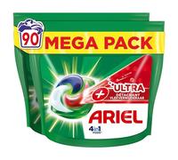 Ariel 4in1 PODS, Lessive Liquide en Capsules 90 Lavages, Technologie Ultra Détachant, Élimine Les Taches Incrustées À Basse Température, Même Après 7 Jours, Fabriqué en France