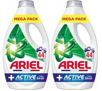 Ariel +Active Lessive Liquide, 44 Lavages, Élimine les Odeurs de Transpiration Même Après 7 Jours avec la Technologie Febreze, Impeccable Même à Froid, Fabriqué en France (Lot de 2)
