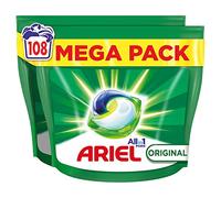Ariel All-in-1 Pods, Lesive Capsules 108 Lavages, Original, Efficacité Exceptionnelle Contre Les Taches Dès Le 1er Lavage, Même A L'eau Froide