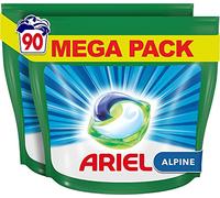 Ariel All-in-1 Pods Lessive Capsules 90 Lavages, Alpine, Efficacité Exceptionnelle Contre Les Taches Dès Le 1er Lavage, Même A L’eau Froide
