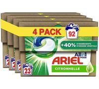Ariel All-in-1 Pods Lessive Capsules, 92 Lavages, Fraîcheur Avec Une Touche De Citronnelle, 40% D’ingrédients D’origine Végétale En Plus