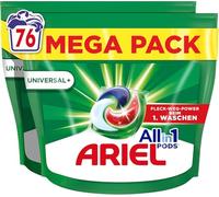 Ariel Allin1 PODS Capsules de lessive liquide universelles + 76 lavages, agissent même pour les taches de 7 jours, séchées dans l'eau froide