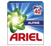 Ariel Alpine, Lessive en Poudre, 40 Lavages (2.2kg), Action Détachante En 1 Seul Lavage, Dissolution Rapide Même à Froid, Fabriqué en France
