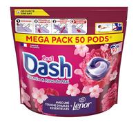 ARIEL Dash 2-en-1 PODS Lessive Capsules, 50 Lavages, Jasmin et Rose de Mai, Ultra Nettoyant Et Fraîcheur Longue Durée, Élimine Les Saletés et Taches Incrustées, Fabriqué en France