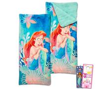 Ariel Ensemble de sacs de couchage - Ensemble avec sac de couchage Little Mermaid de 68,6 x 66 cm avec doublure Sherpa et marque-page, plus | Fournitures de camping et de soirée pyjama Ariel