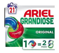 Ariel Grandiose PODS, Lessive Liquide En Capsules 21 Lavages, Original 2 X Action Détachante et Anti-Odeur