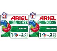 Ariel Grandiose PODS, Lessive Liquide En Capsules 21 Lavages, Original 2 X Action Détachante et Anti-Odeur (Lot de 2)
