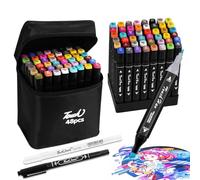 ARIEL-GXR Lot de 48 stylos à alcool à double pointe - 2 secondes - Séchage rapide - Pour adultes, graffiti, manga, design, peinture, dessin