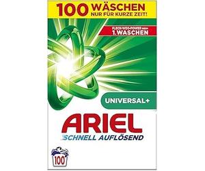 Ariel Lessive en poudre universelle à dissolution rapide + 6 kg, 100 lavages, excellente élimination des taches