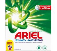 Ariel Lessive en poudre, universelle + lessive 1,5 kg, 25 lavages, excellente élimination des taches