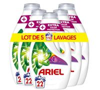 Ariel Lessive Liquide, 110 lavages (5x22), Nettoyage impeccable et protection de la couleur, Technologie de rajeunissement des fibres