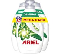 Ariel Lessive Liquide 4 bouteilles de 20 lavages (80 Lavages au total) Original Élimine Les Taches Incrustées, Même Après 7 Jours, Impeccable Même En Cycle Court Et À Froid, Fabriqué En France 4x900ml