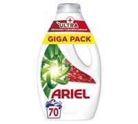 Ariel Lessive Liquide, 70 Lavages, +Ultra Détachant, Élimine Les Taches Incrustées, Même Après 7 Jours, Fabriqué En France