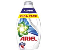 Ariel Lessive Liquide Alpine, 70 Lavages, Action Détachante en Un Seul Lavage, Fraîcheur Alpine Longue Durée, Formule Concentrée, Pré-traitement des Taches Efficace, Fabriqué en France