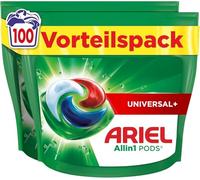 Ariel Lessive Pods All-in-1, Lessive Liquide Capsules 100 Lavages, Universal+, Puissant Détachant dès le 1er lavage