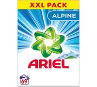 Ariel Lessive Poudre, 69 Lavages, Alpine, Elimination Exceptionnelle des Taches dès le Premier Lavage