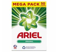 Ariel Lessive Poudre Détergent 3kg 50 Lavages, Couleur, Soins de Couleur Supplémentaires Avec Technologie Anti-Résidu