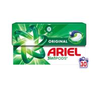 Ariel 3en1 PODS, Lessive Liquide En Capsules 30 Lavages, Original, Élimination Impeccable Des Taches En Un Seul Lavage