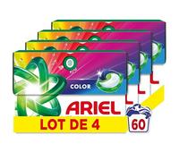 Ariel Pods 3en1 Color, Lessive en Capsules, 60 Lavages (15x4), Action Détachante En 1 Seul Lavage, Dissolution Rapide Même à Froid, Fabriqué en France