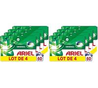 Ariel Pods 3en1 Original, Lessive en Capsules, 60 Lavages (15x4), Action Détachante En 1 Seul Lavage, Dissolution Rapide Même à Froid, Fabriqué en France (Lot de 2)