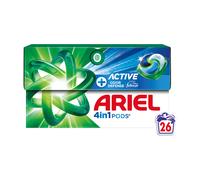 Ariel PODS® 4en1 +Active, Lessive en Capsule, 26 Lavages, Élimine Même les Tâches Incrustées Depuis 7 Jours, Dissolution Rapide Même à Froid, Fabriqué en France