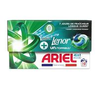 Ariel PODS 4en1 et Active, Lessive en Capsule, 19 Lavages, Élimine Même les Tâches Incrustées Depuis 7 Jours, Dissolution Rapide Même à Froid, Fabriqué en France