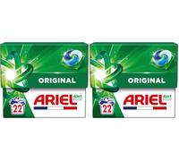 Ariel PODS 4en1, Lessive En Capsule, 22 Lavages, Original, Élimination Impeccable Des Tâches, Efficace Même A Froid Et En Cycle Court (Lot de 2)