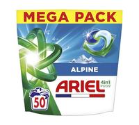 Ariel PODS 4en1, Lessive En Capsule, 50 Lavages, Alpine, Élimination Impeccable Des Tâches, Efficace Même A Froid Et En Cycle Court